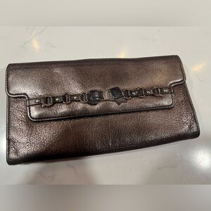 Salvatore Ferragamo Wallet metallic with bow accent